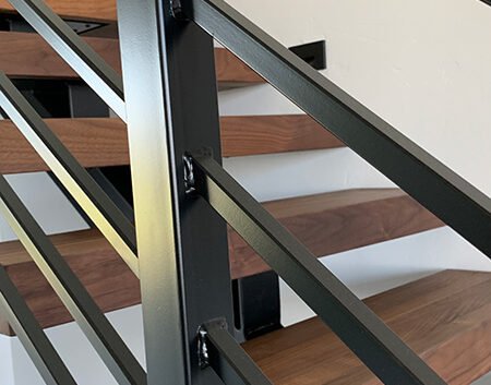 Powder coated steel railing