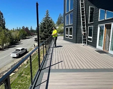 Powder coated, cable railings