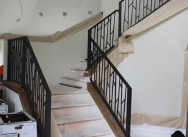 Fabricated bamboo railing, stair stringer