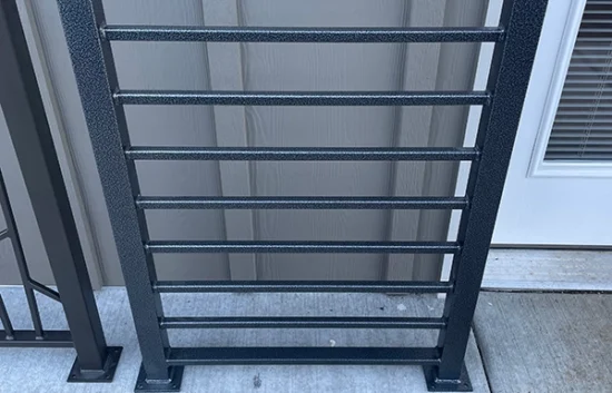 Custom black powder coated railing