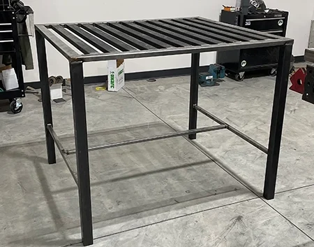 Powder coated stainless steel, work bench